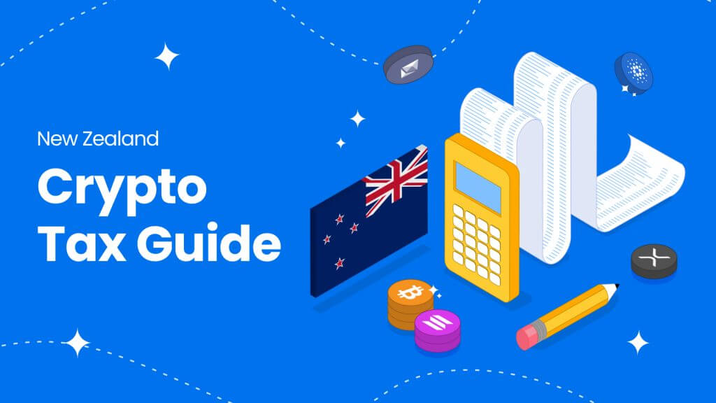 illustration of NZ flag next to calculator and pencil in front of blue background